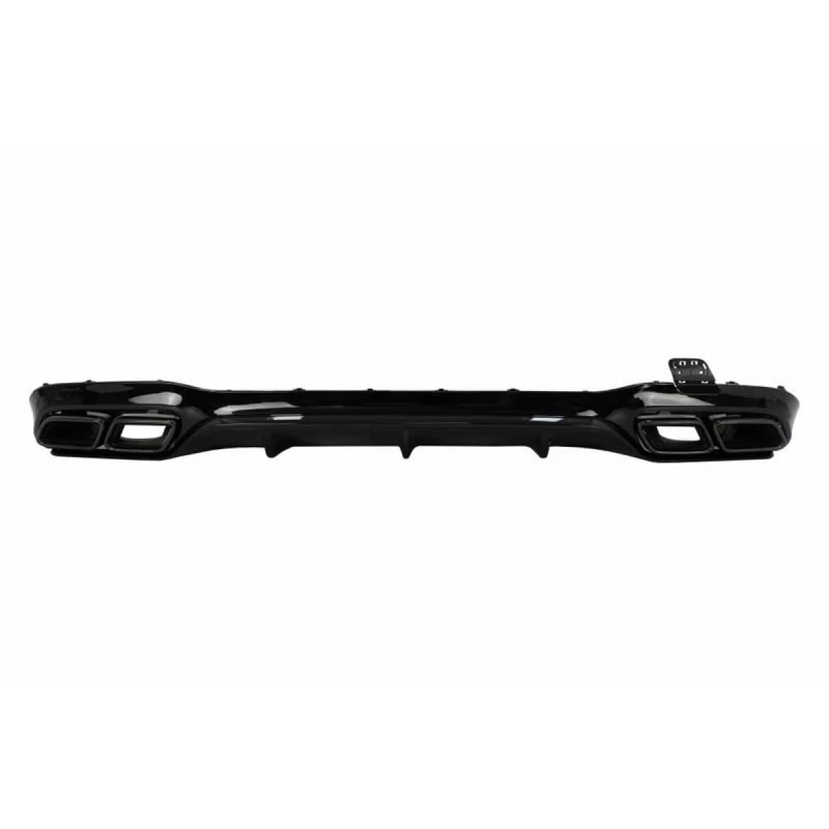 Rear Bumper Diffuser suitable for Mercedes-Benz E-Class W213 16-19 with A Design Line Bumper Black A Design 63 Look with Black Exhaust Tips