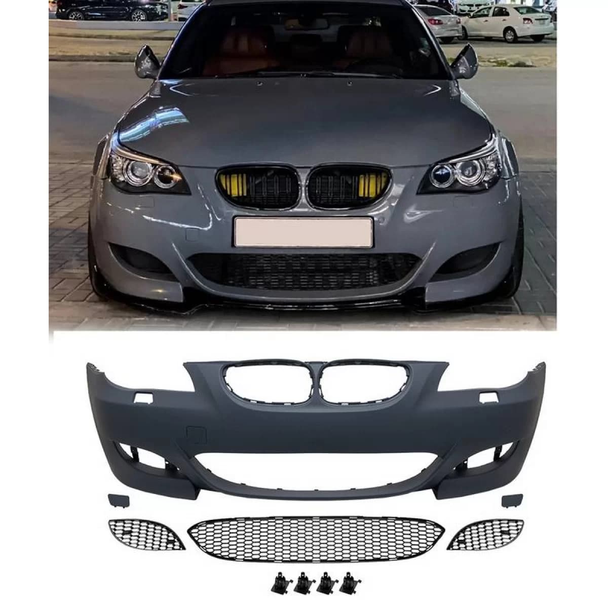 Front Bumper suitable for BMW 5 E60/E61 03-10 M5 Look Without Fog Lamp Holes