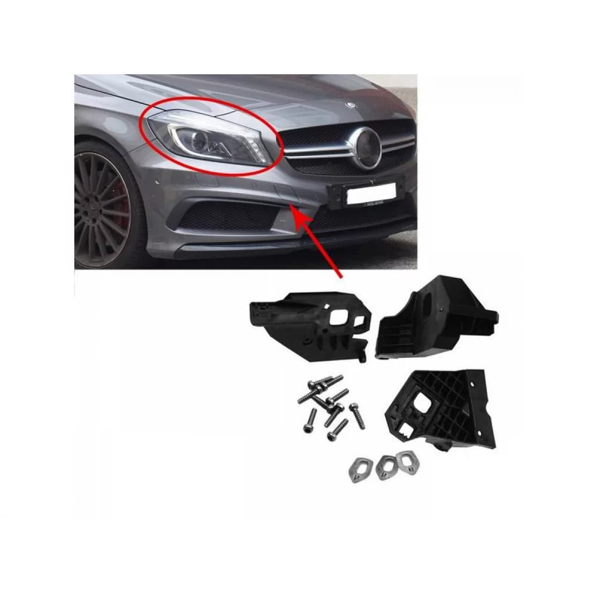 Headlight Tap Repair Right Kit suitable for Mercedes-Benz A-Class W176 12-18 3 Pieces