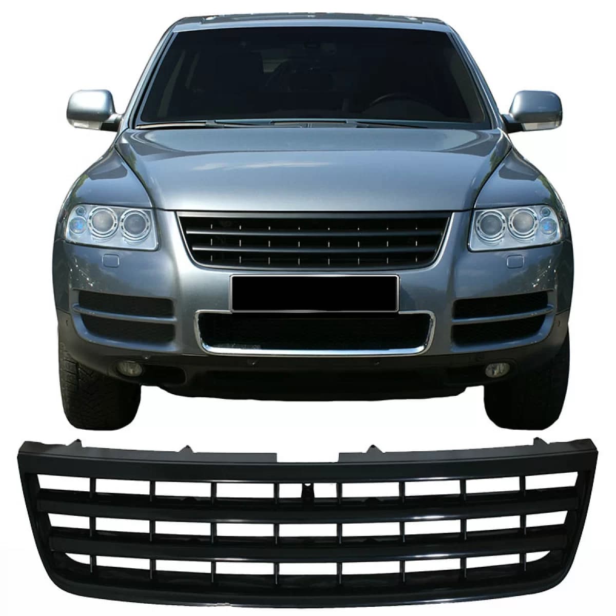 Front Grille suitable for VW Touareg 7L 02-06 Badgeless Black 1 Pc