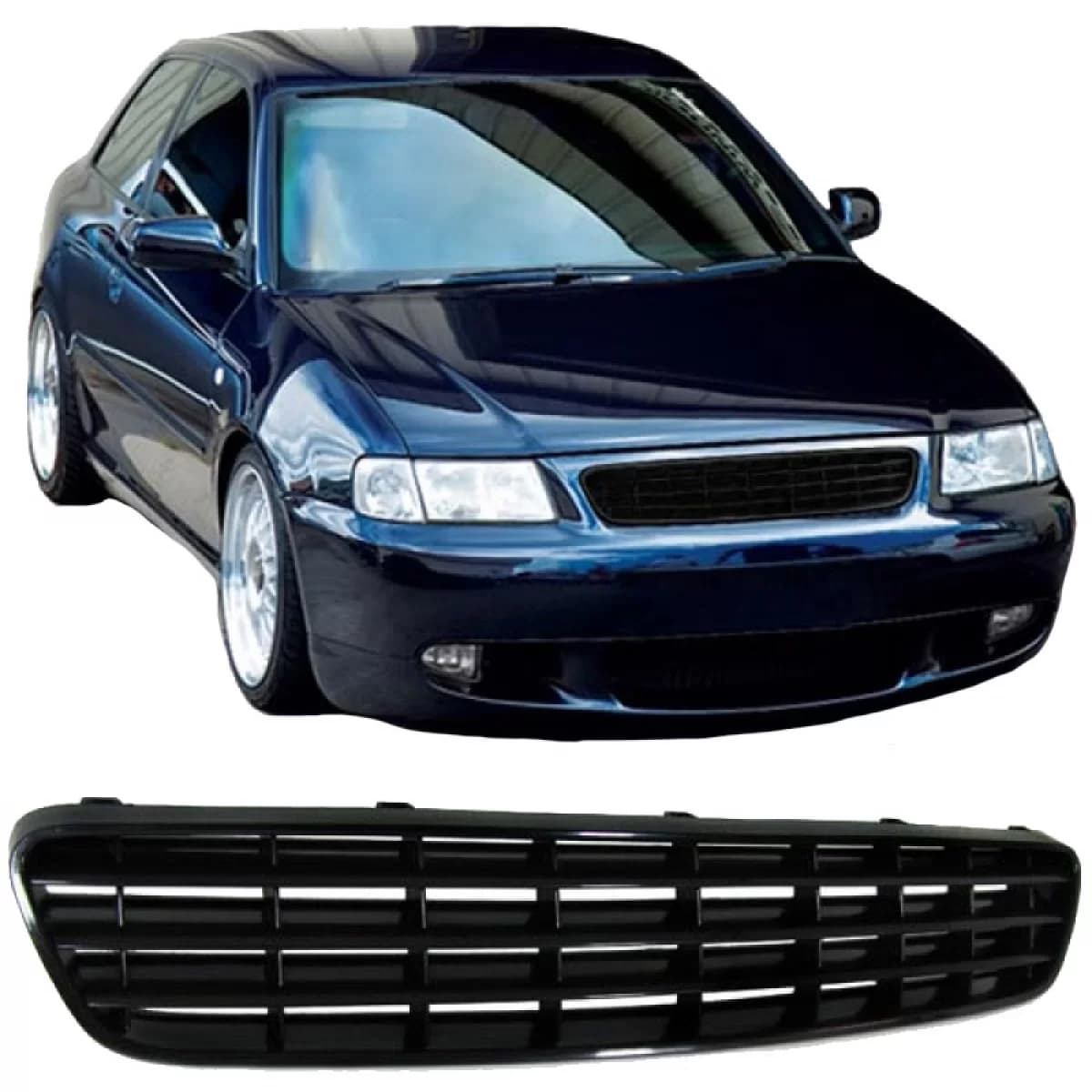 Front Grille suitable for Audi A3 8L 96-00 Badgeless Black 1 Pc