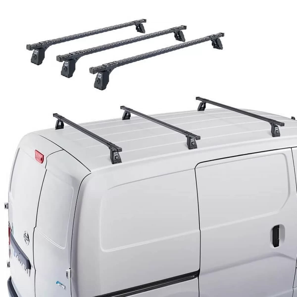 Roof Bars Steel CRUZ Cargo Spro-120cm 922-444 Set With Fixing Kit Suitable for VW Caddy 11-20 3 Pieces