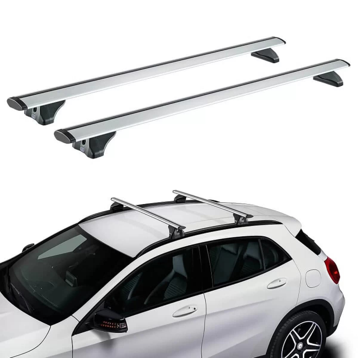 Roof Bars Aluminum Aerodynamic CRUZ 925-703 Airo FIX 118cm Silver 2 Pieces