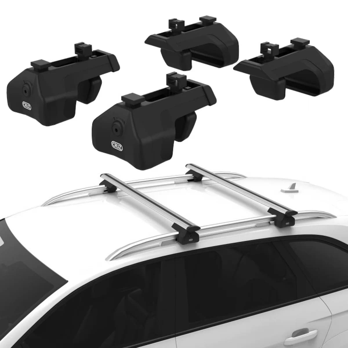 Fixation Kit suitable for Roof Bars CRUZ Raised Railing System 930-800 Set of 4 Pieces