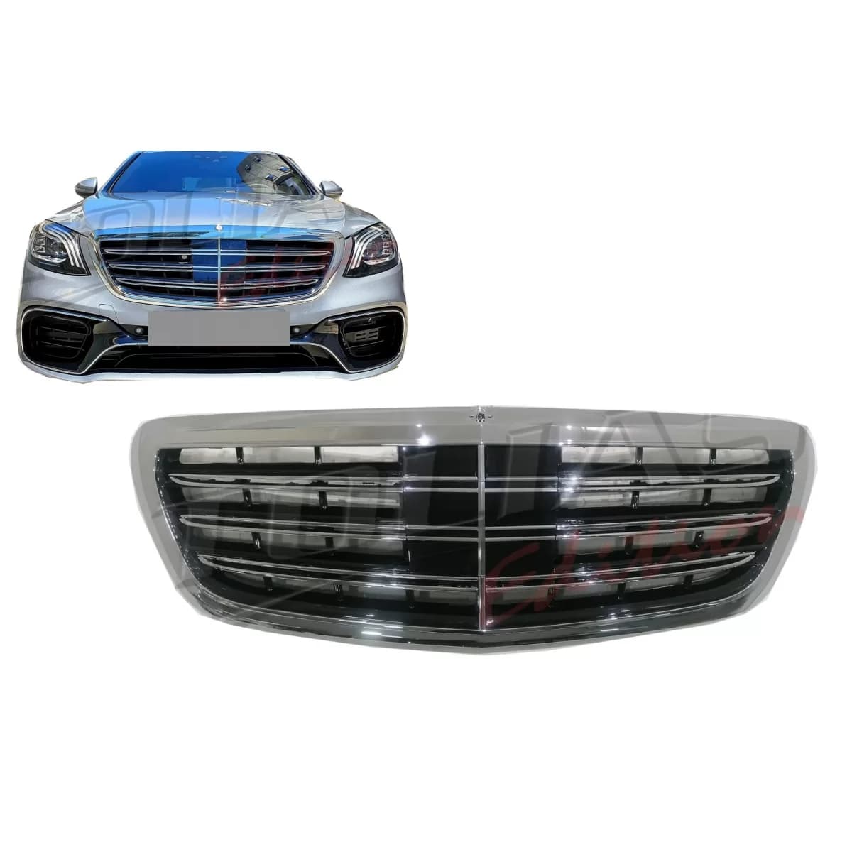Front Grille suitable for Mercedes S-Class W222 (2014-08.2020) S65 Design