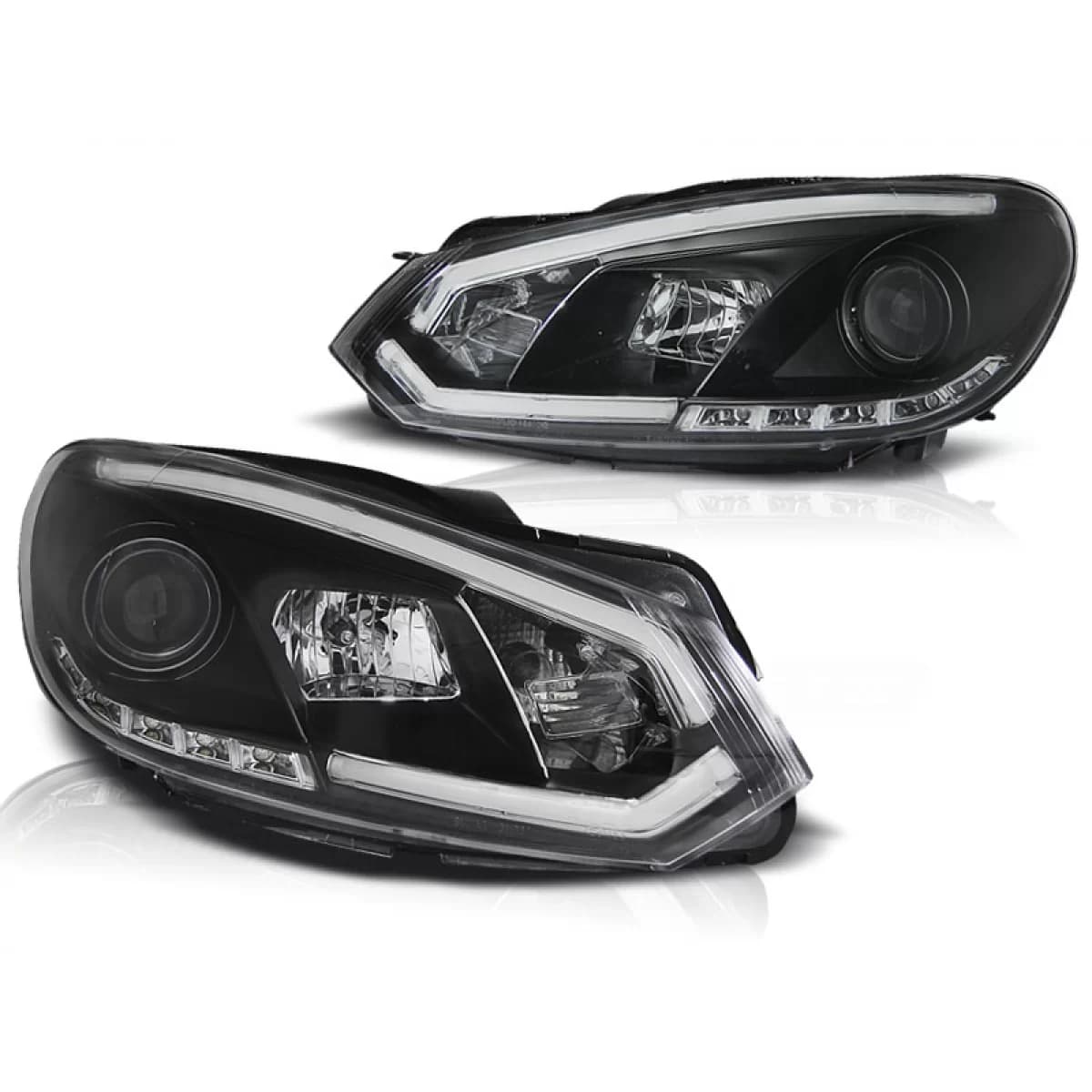 HEADLIGHTS TUBE LIGHT DRL BLACK fits VW GOLF 6 10.08-12