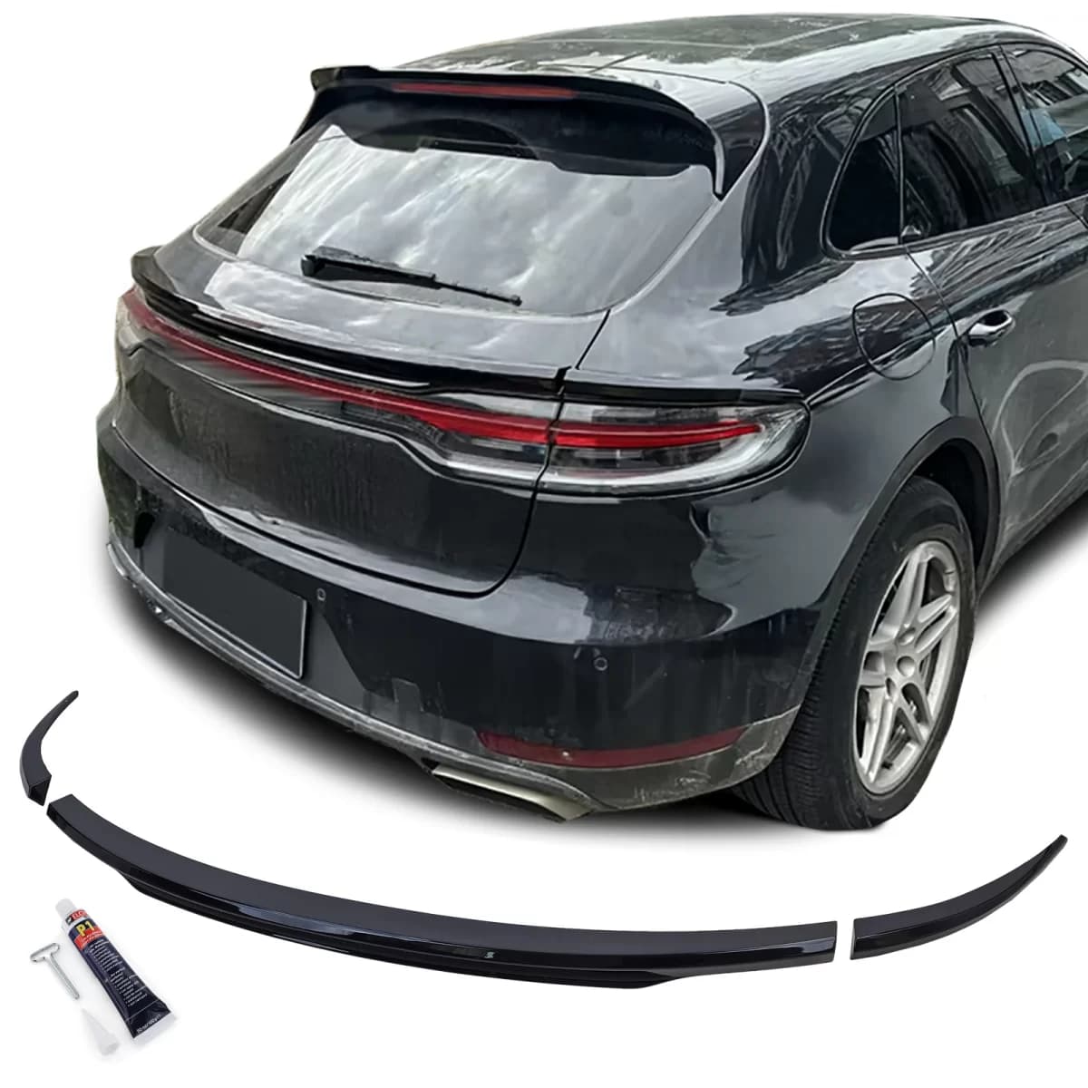Rear Spoiler Performance Lip Gloss Black fits Porsche Macan 2018-21