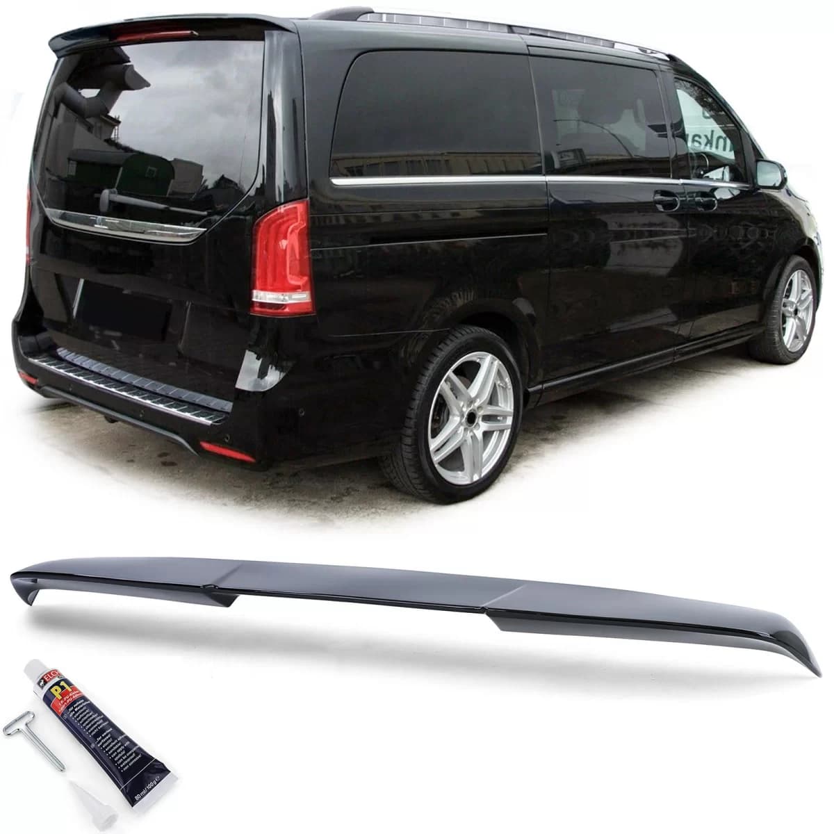 Sport roof rear spoiler black gloss with ABE for Mercedes V Vito W447 W448 from 14
