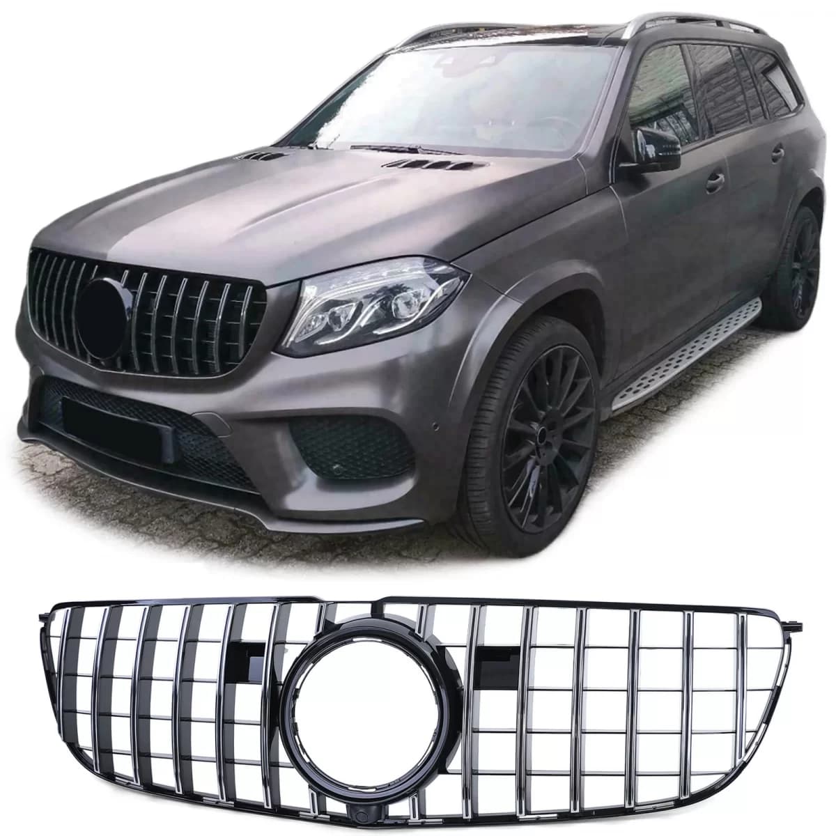 Sport grille black gloss chrome suitable for Mercedes GLS X166 15-19