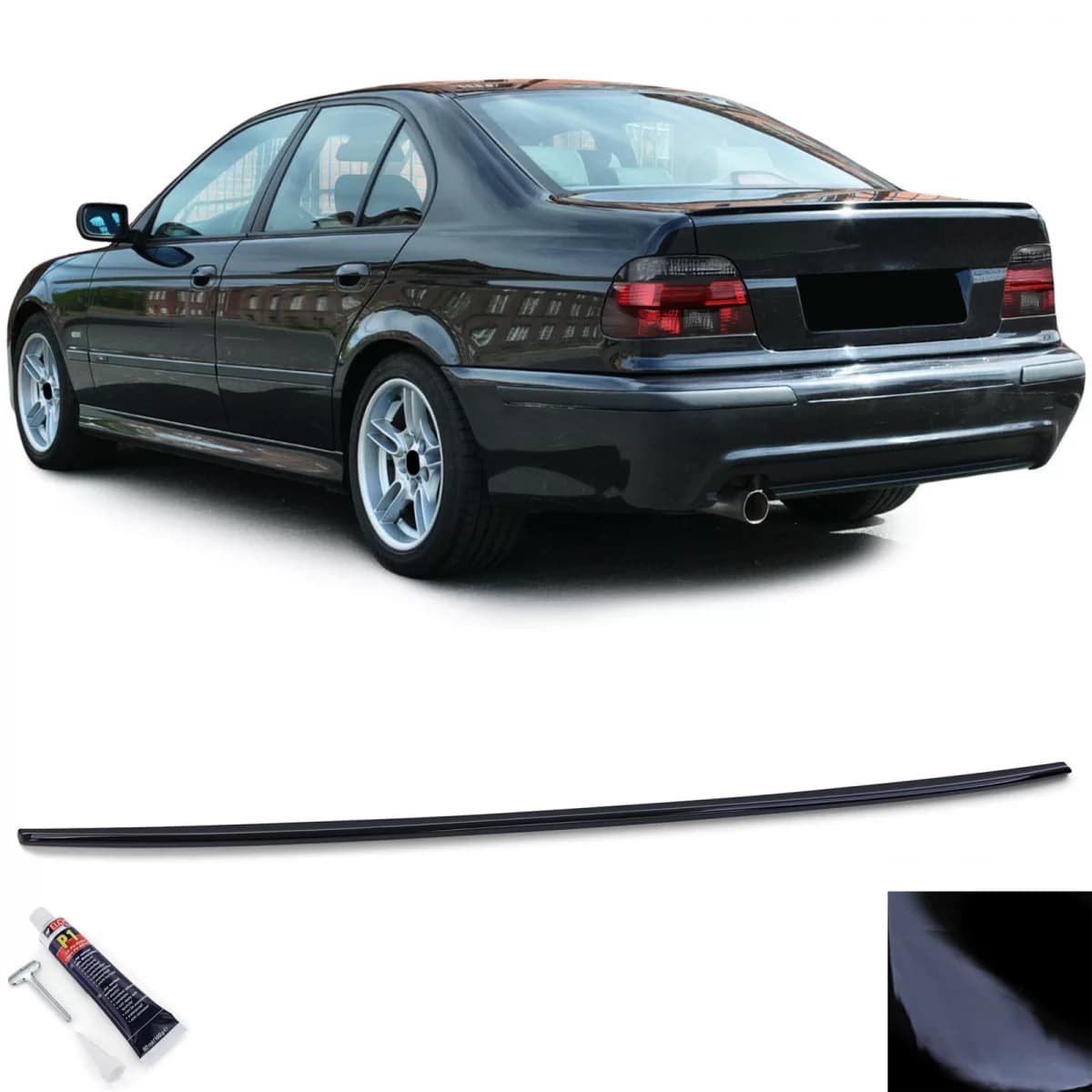 Sport rear spoiler lip black gloss fits for 5 Series BMW E39 sedan 1995-2003