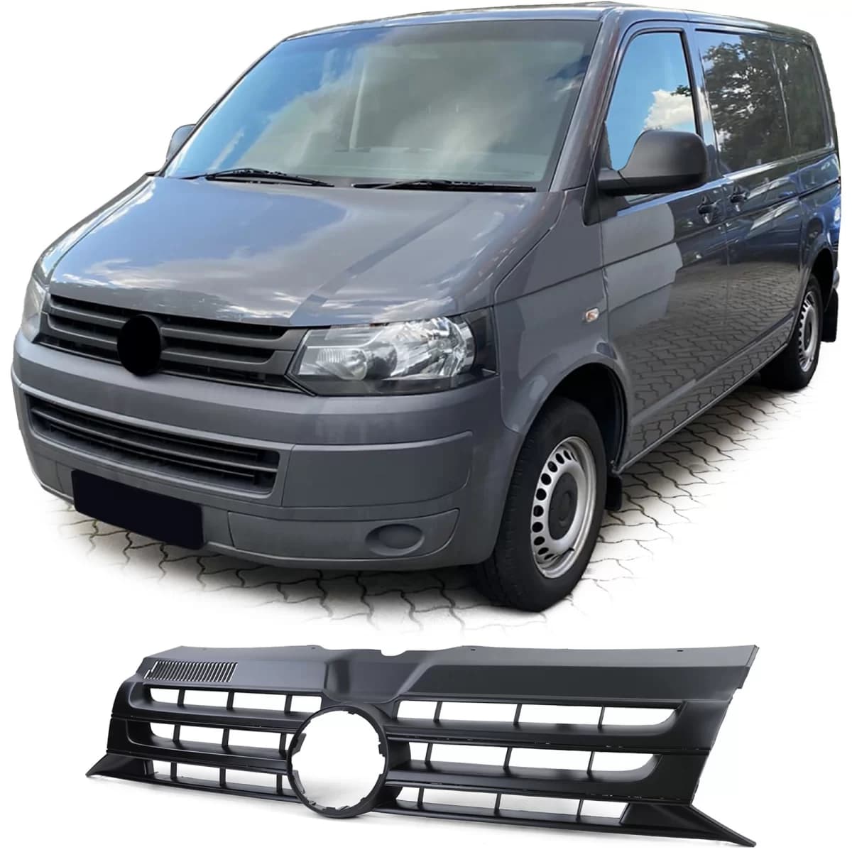 Radiator grille black for emblem for VW Bus T5 Facelift 09-15