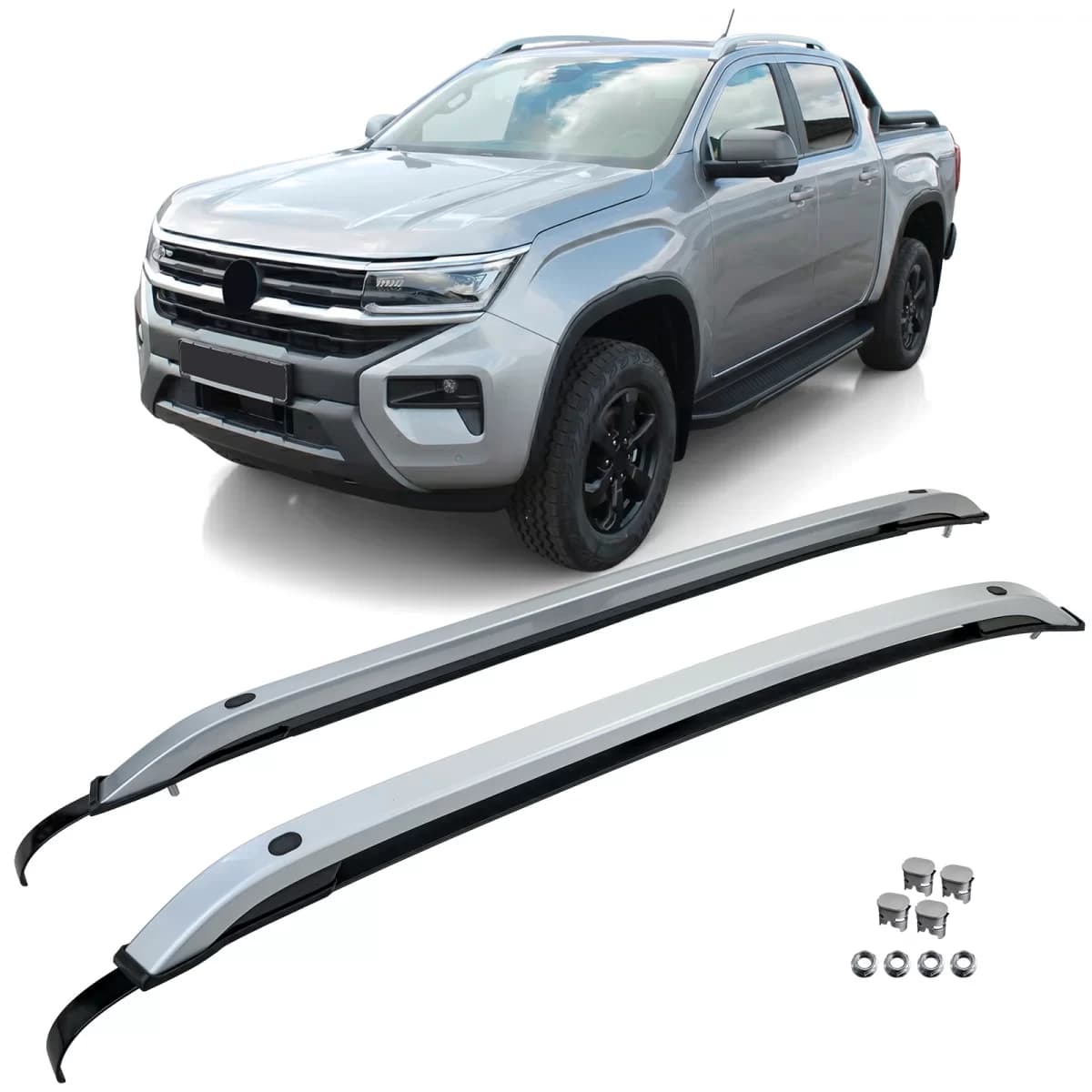 Aluminum roof rack roof rail silver fits VW Amarok II from 2022