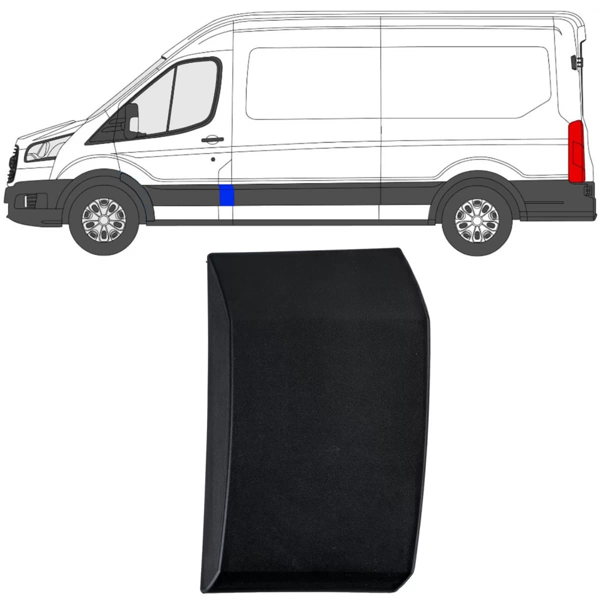 Trim molding bumper strip fuel cap for Ford Transit V363 2014-2019
