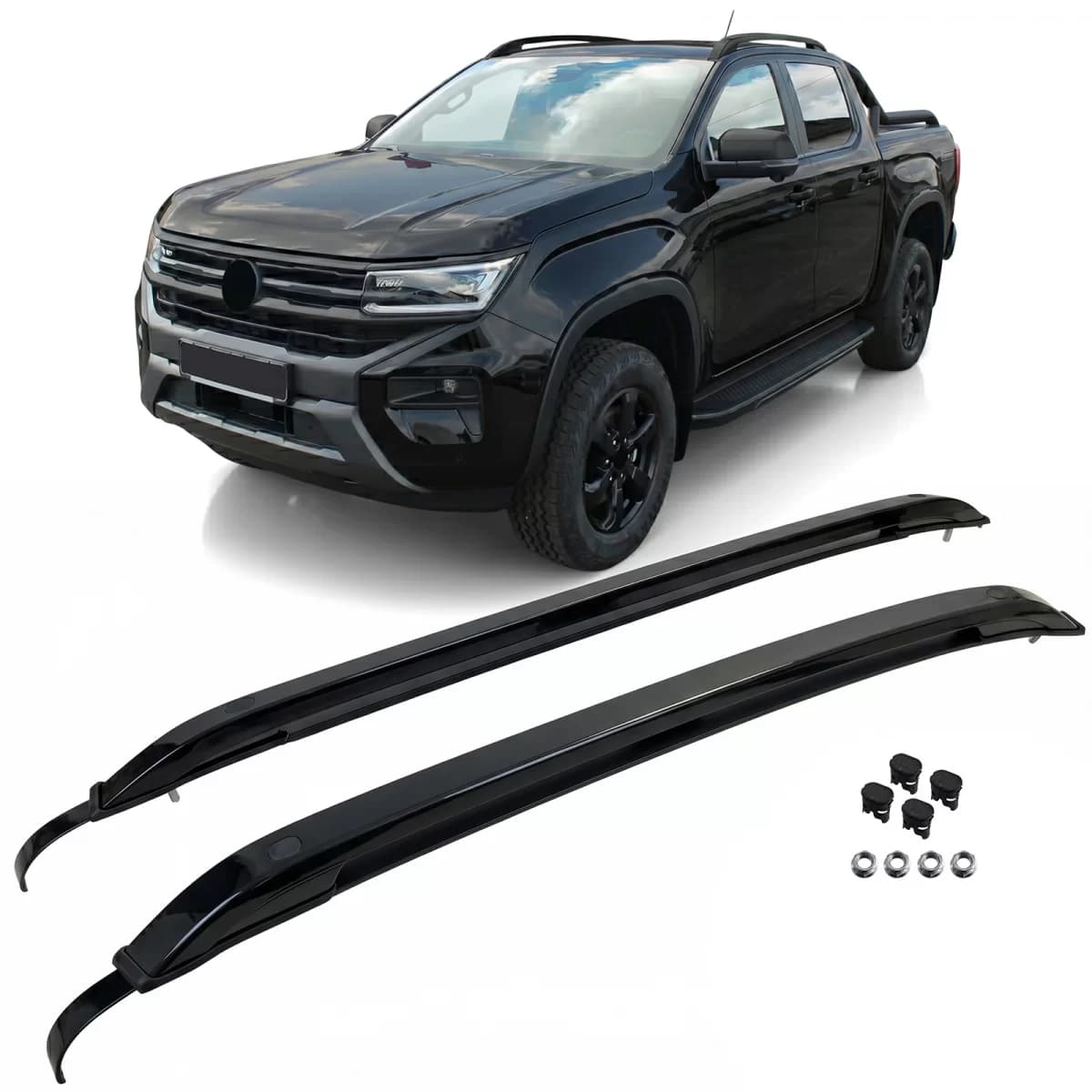 Aluminum roof rack roof rails black fits for VW Amarok II from 2022