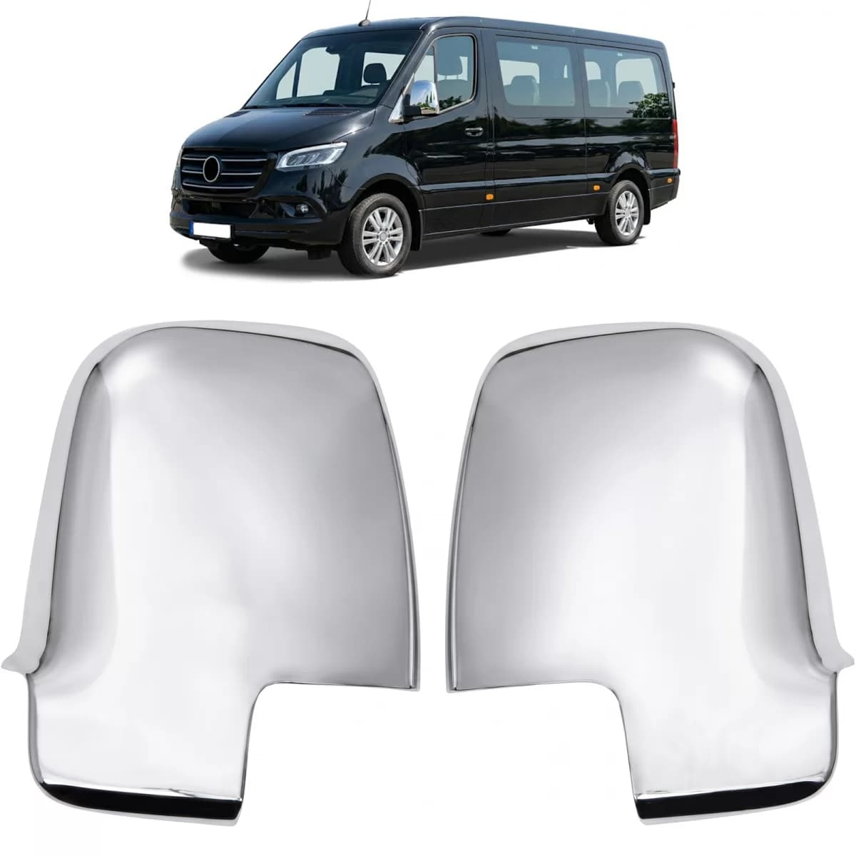 Chrome mirror cap set for Mercedes Sprinter W907 W910 from 2018