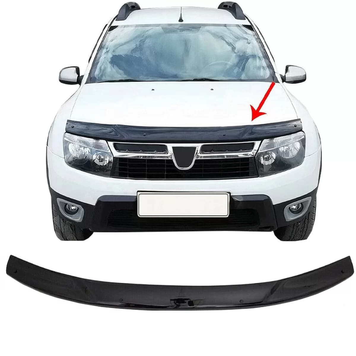 Hood Deflector suitable for Dacia Duster 2010-2017 Black Color