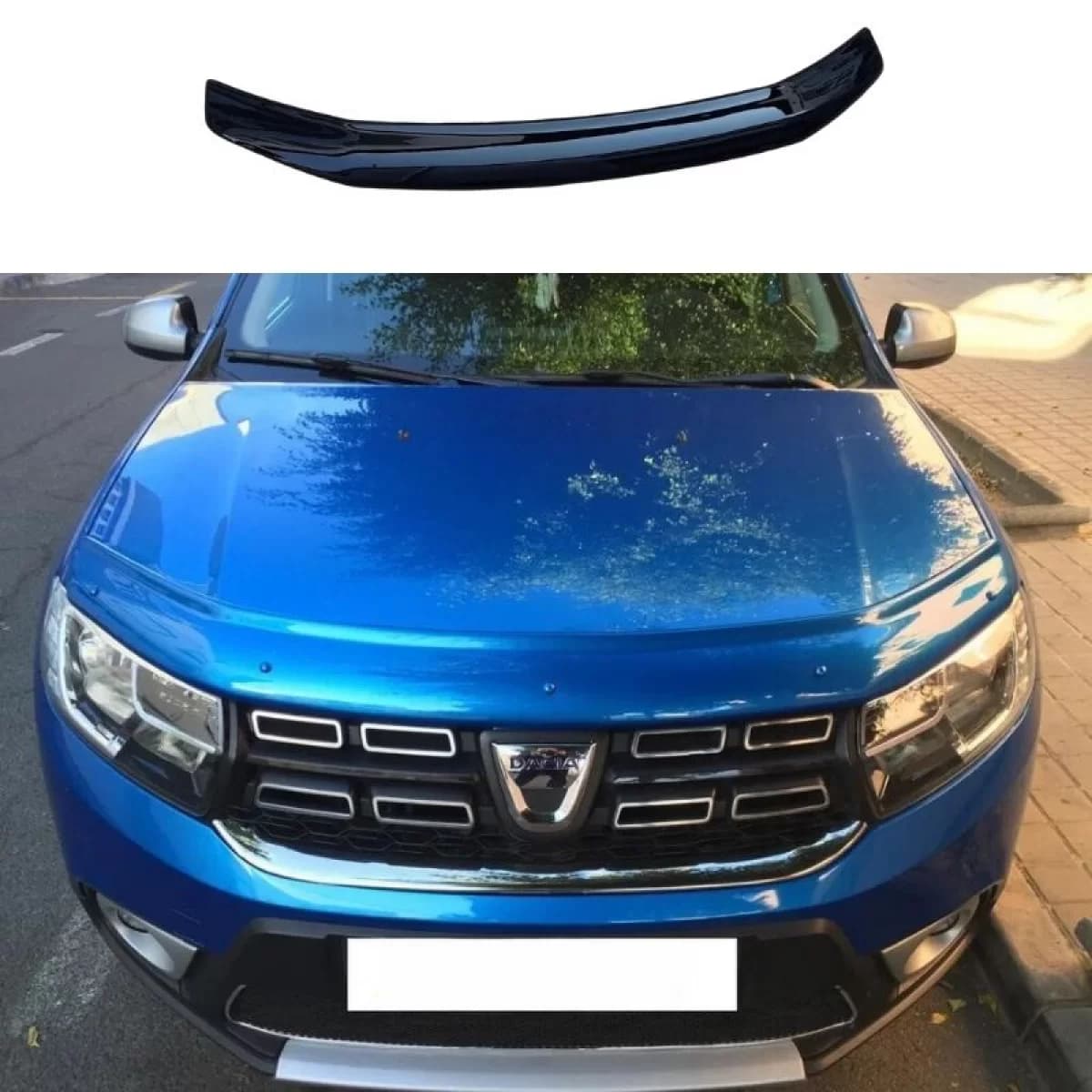 Hood Deflector suitable for Dacia Sandero Stepway 2012-2017 Black Color