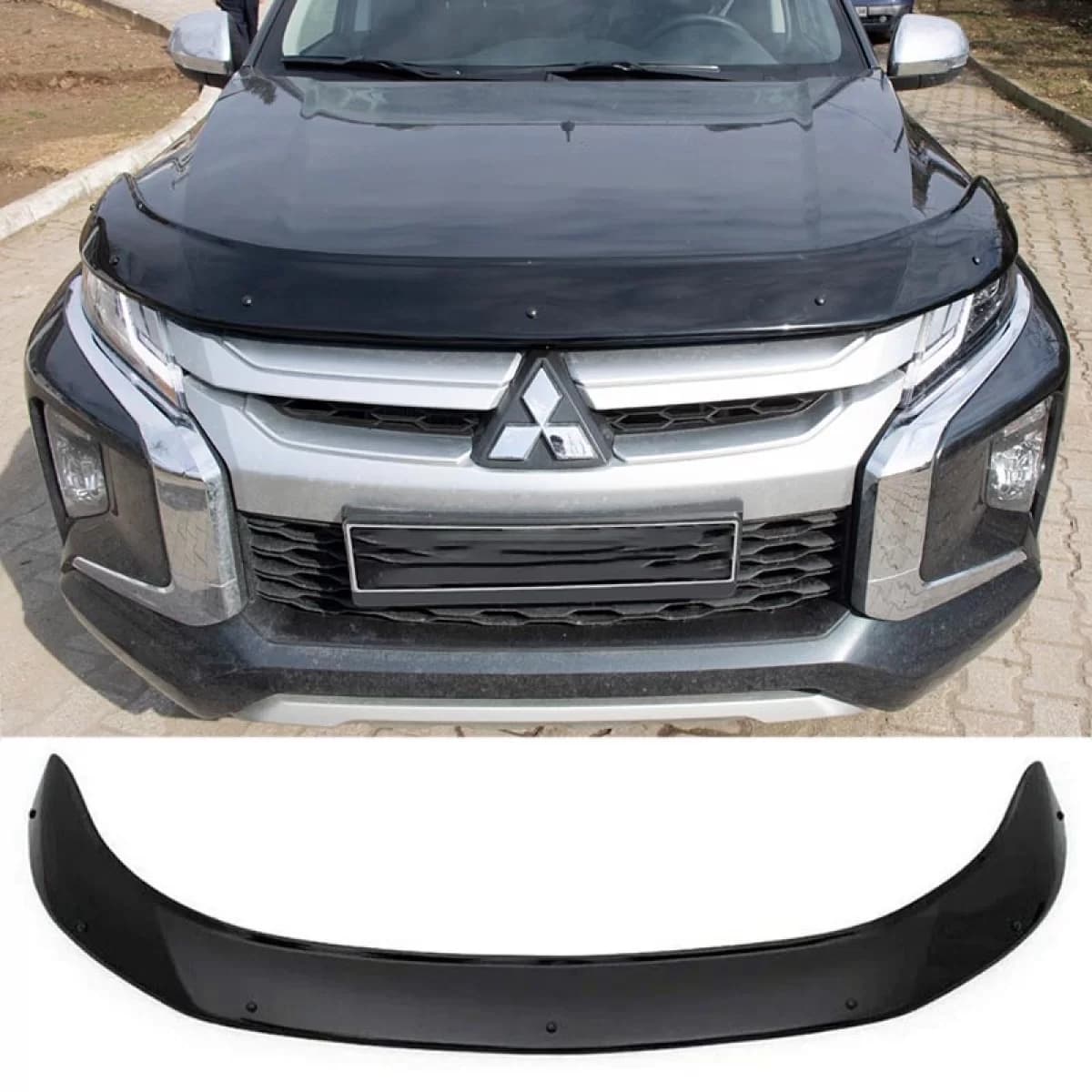 Hood Deflector suitable for Mitsubishi L200 2019+ Black Color