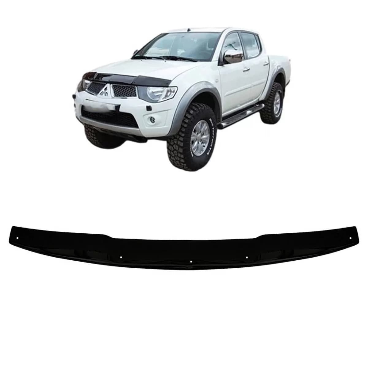Hood Deflector suitable for Mitsubishi L200 2006-2014 Black Color