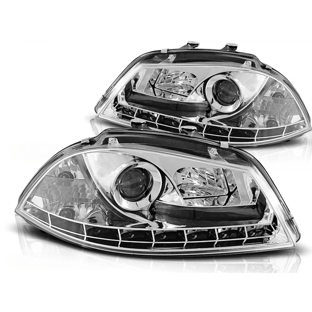 HEADLIGHTS DAYLIGHT CHROME fits SEAT IBIZA 6L 04.02-08