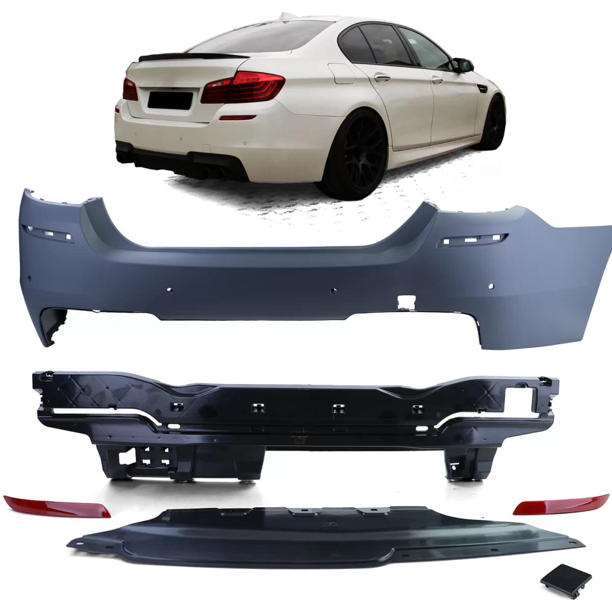 Sport rear bumper PDC with accessories fits 5 Series BMW F10 Sedan 09-17