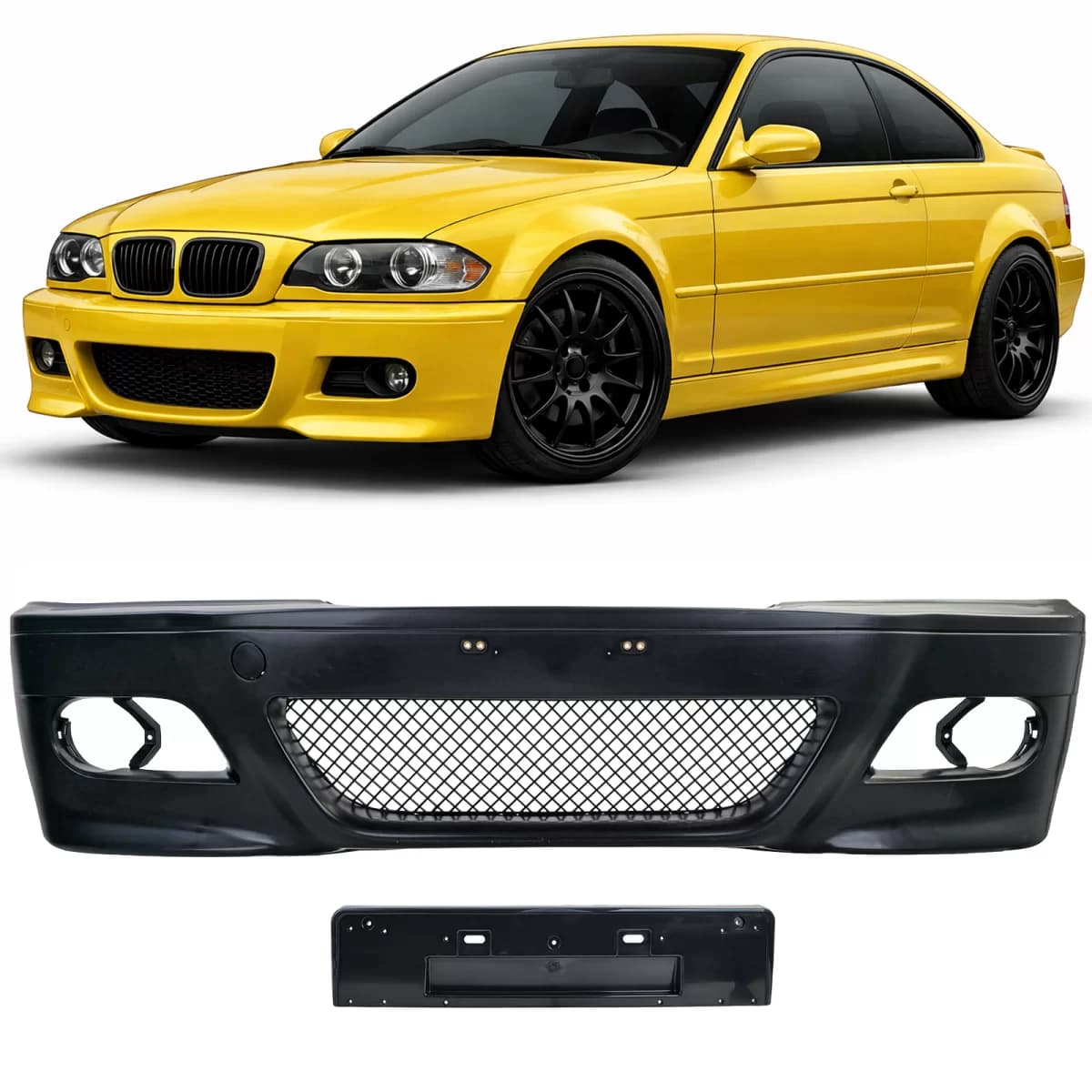 Front bumper sport with ABE fits for 3 Series BMW E46 Coupe Convertible 1999-2007