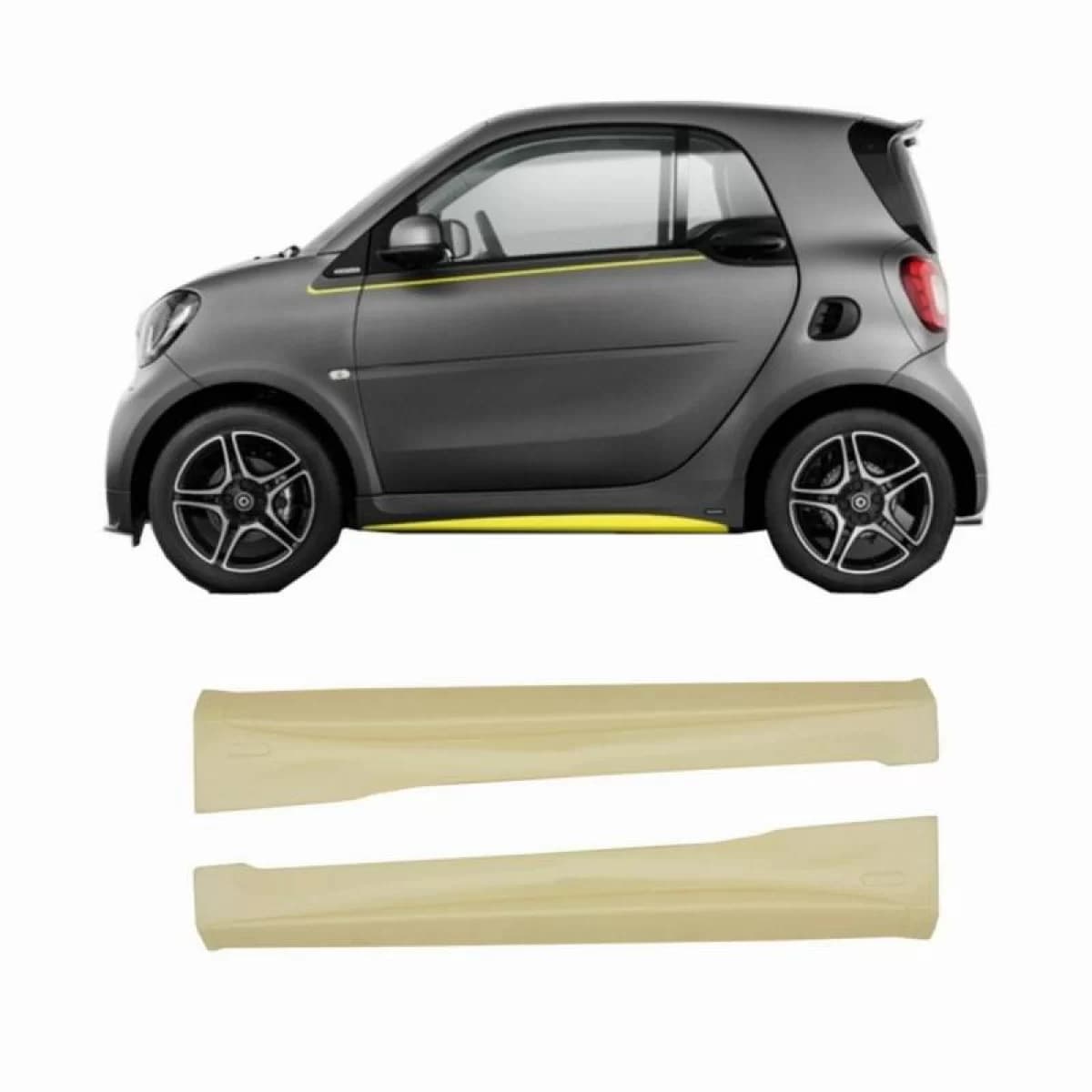 Side Skirts suitable for Smart Fortwo 453 2014+ Brabus Look from ABS plastic 2 pcs