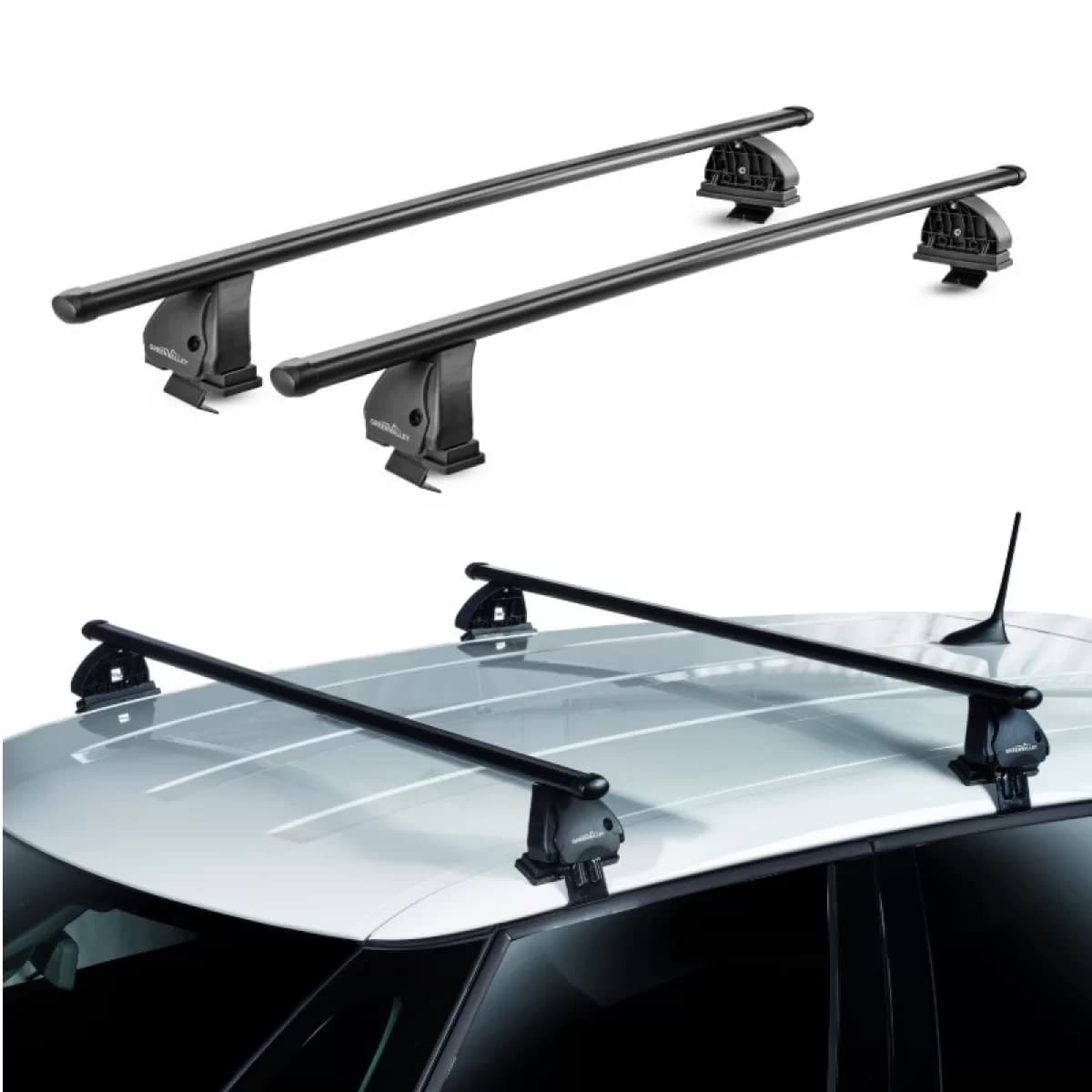 Roof Bars Steel EasyOne EVO Green Valley 159.114 Set With Fixing Kit Suitable for Fiat Grande Panda 5Doors 2025+ 2 Pieces