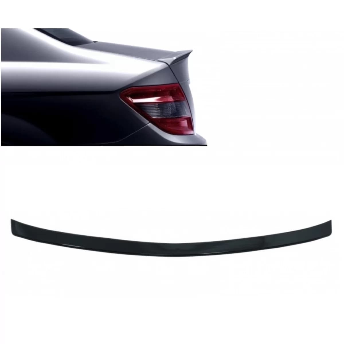 Trunk Spoiler suitable for Mercedes-Benz C-Class W204 07-14 A Design Look Lipspoiler from ABS Plastic Glossy Black