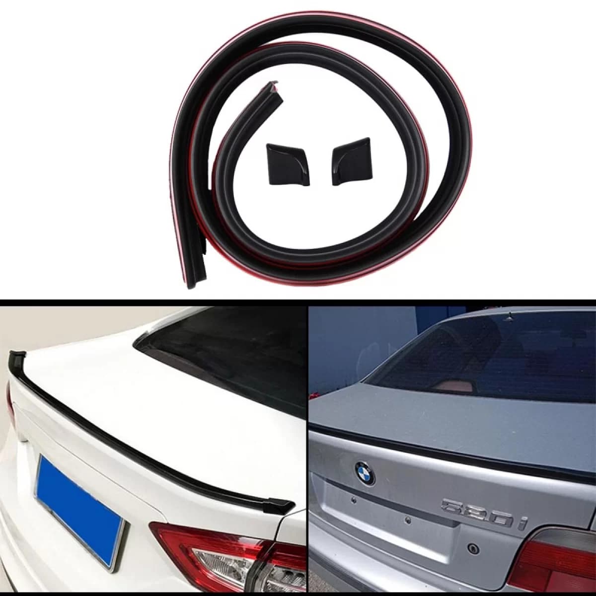 Trunk Spoiler suitable for Universal Lipspoiler Black 145x3.4cm From Abs Plastic (Soft)