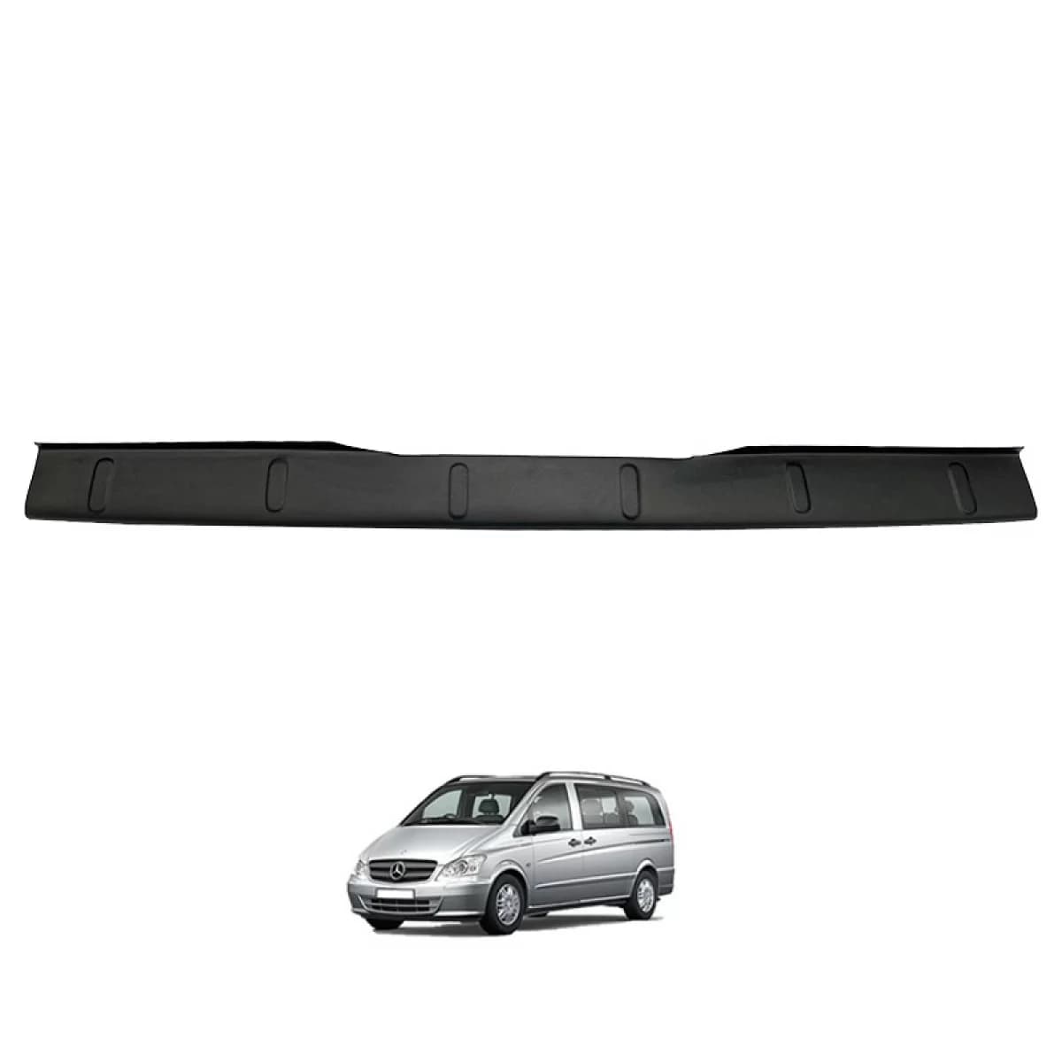 Rear Bumper Protector suitable for Mercedes-Benz Vito (W639) 2003-2014 from ABS plastic black