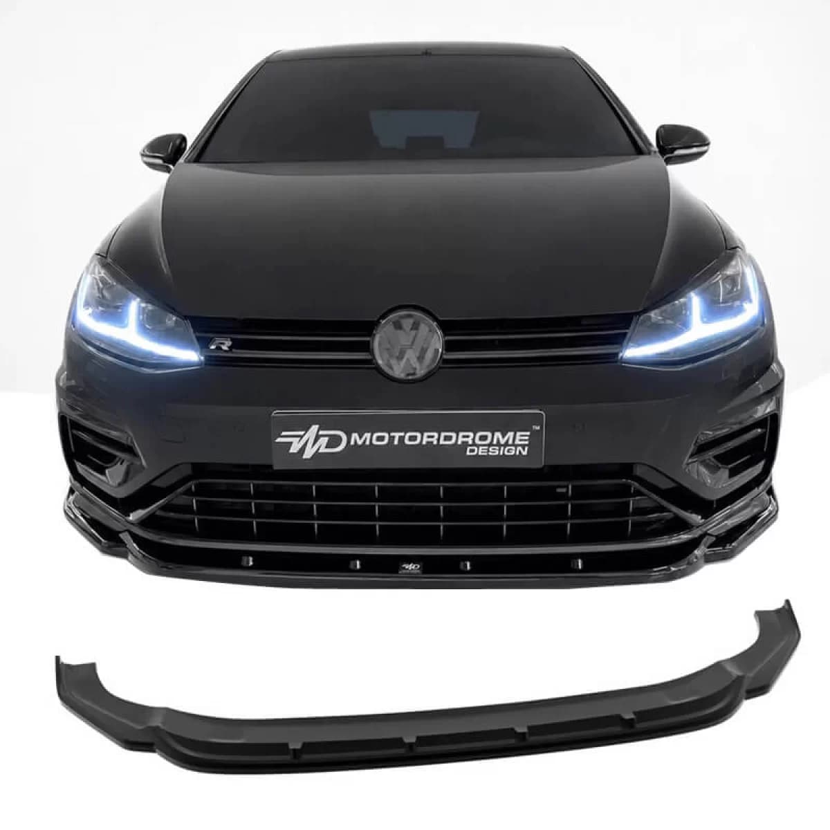 Front Spoiler suitable for VW Golf VII (7.5) 17-20 R & R-Line Bumper Glossy Black V.1