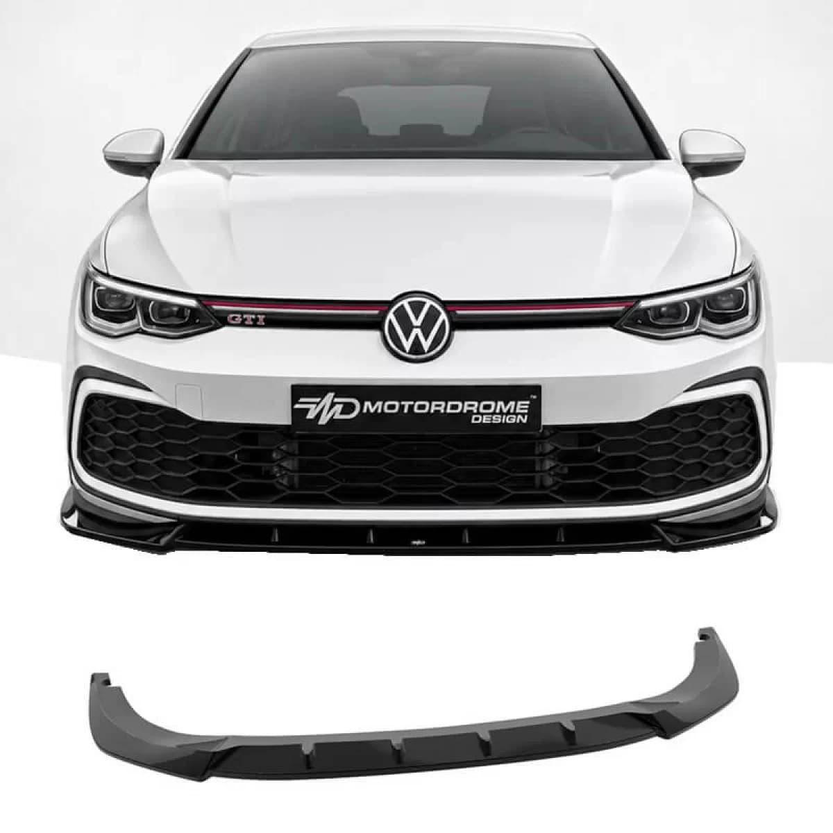 Front Spoiler suitable for VW Golf VIII (8) 19+ GTI / GTE / R-Line Bumper Black Color From Abs Plastic