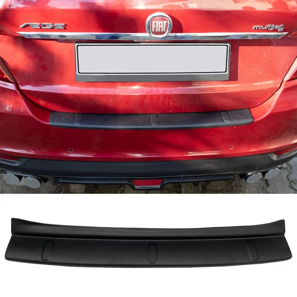 Rear Bumper Protector suitable for Fiat Tipo / Egea 2015+ Sedan from ABS Plastic Black