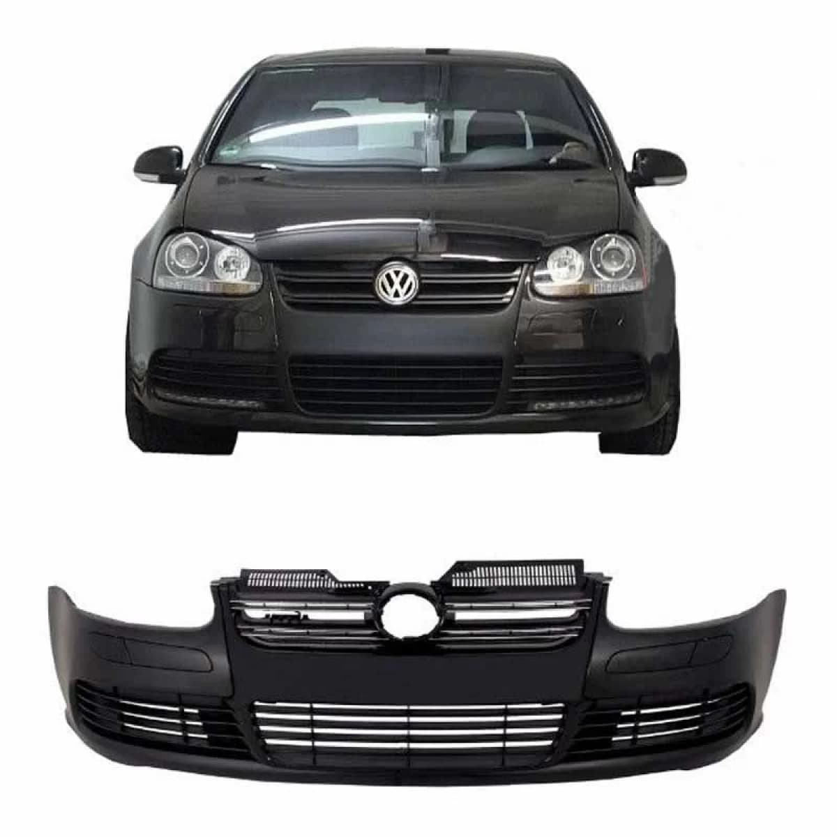 Front Bumper suitable for VW Golf V (5) 03-08 R32 Look Black Grille