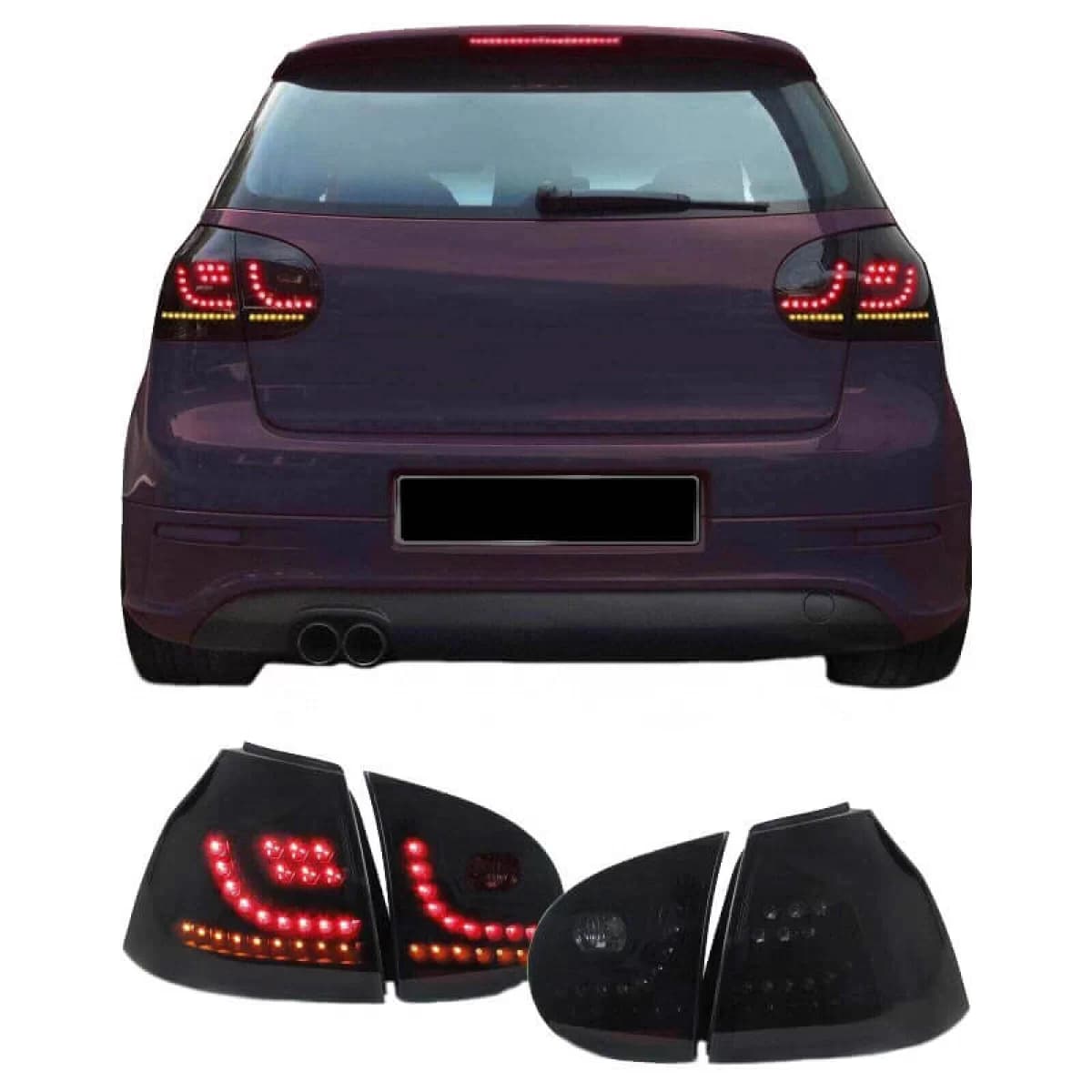Taillights Set suitable for VW Golf V (5) 03-08 LED Dynamic Urban Style Black Winjet