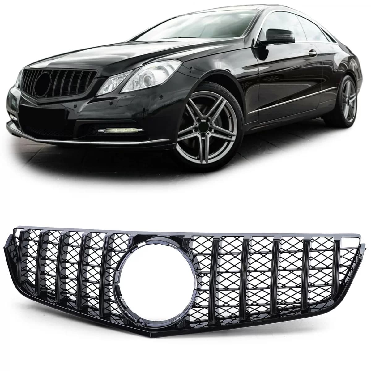 Sport grille black gloss for Mercedes E Coupe C207 Cabrio A207 09-13