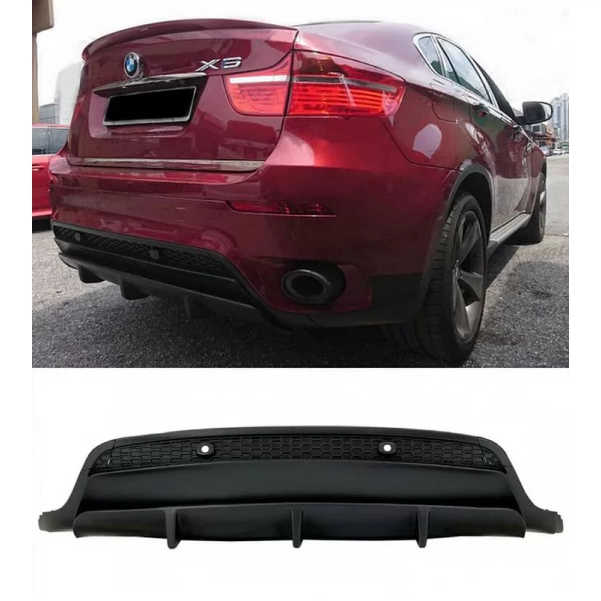 Rear Bumper Diffuser suitable for BMW X6 E71 X6M-Performance Look