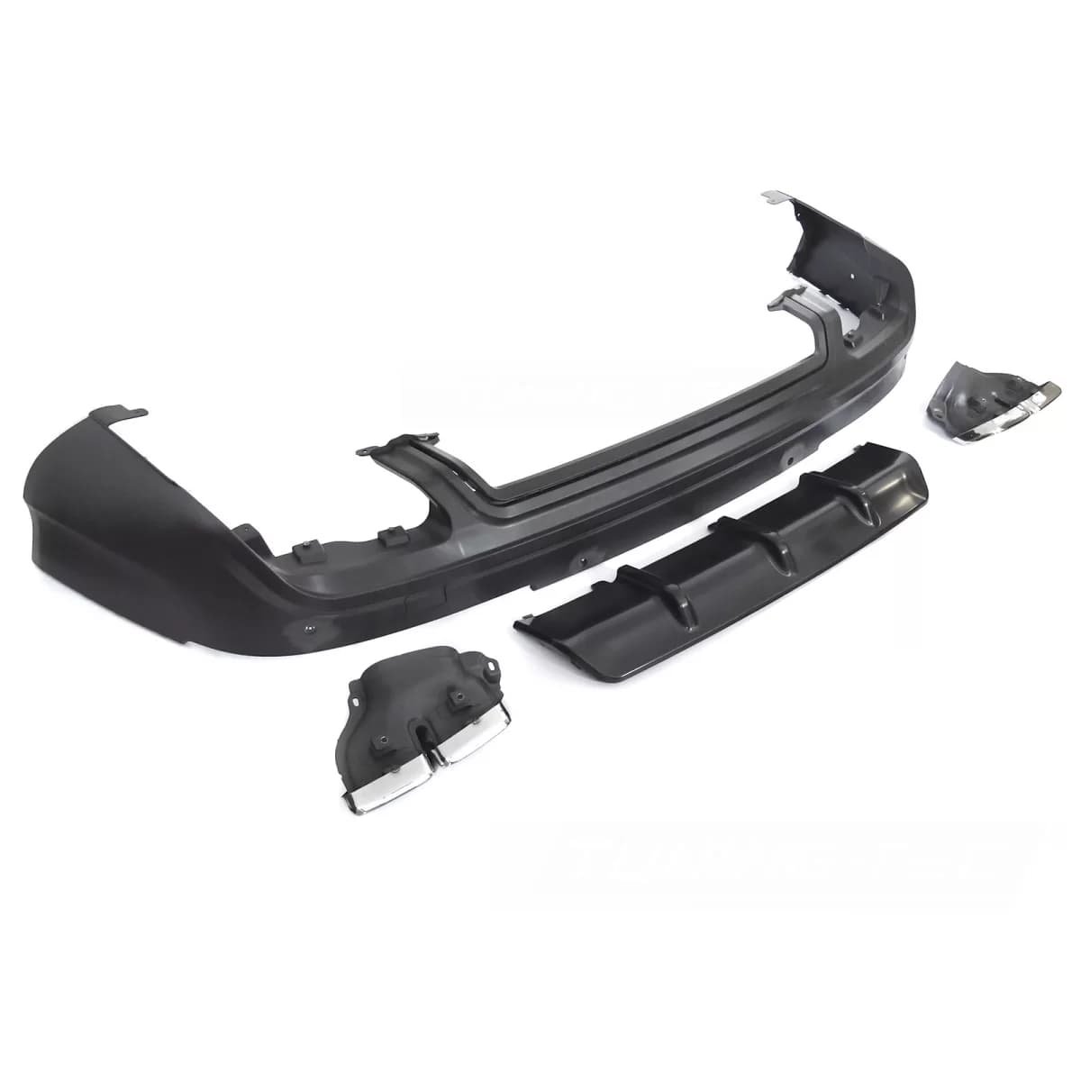 DIFFUSOR TWIN OUTLET PDC BLACK SPORT S STYLE fits AUDI Q7 4L 05-15