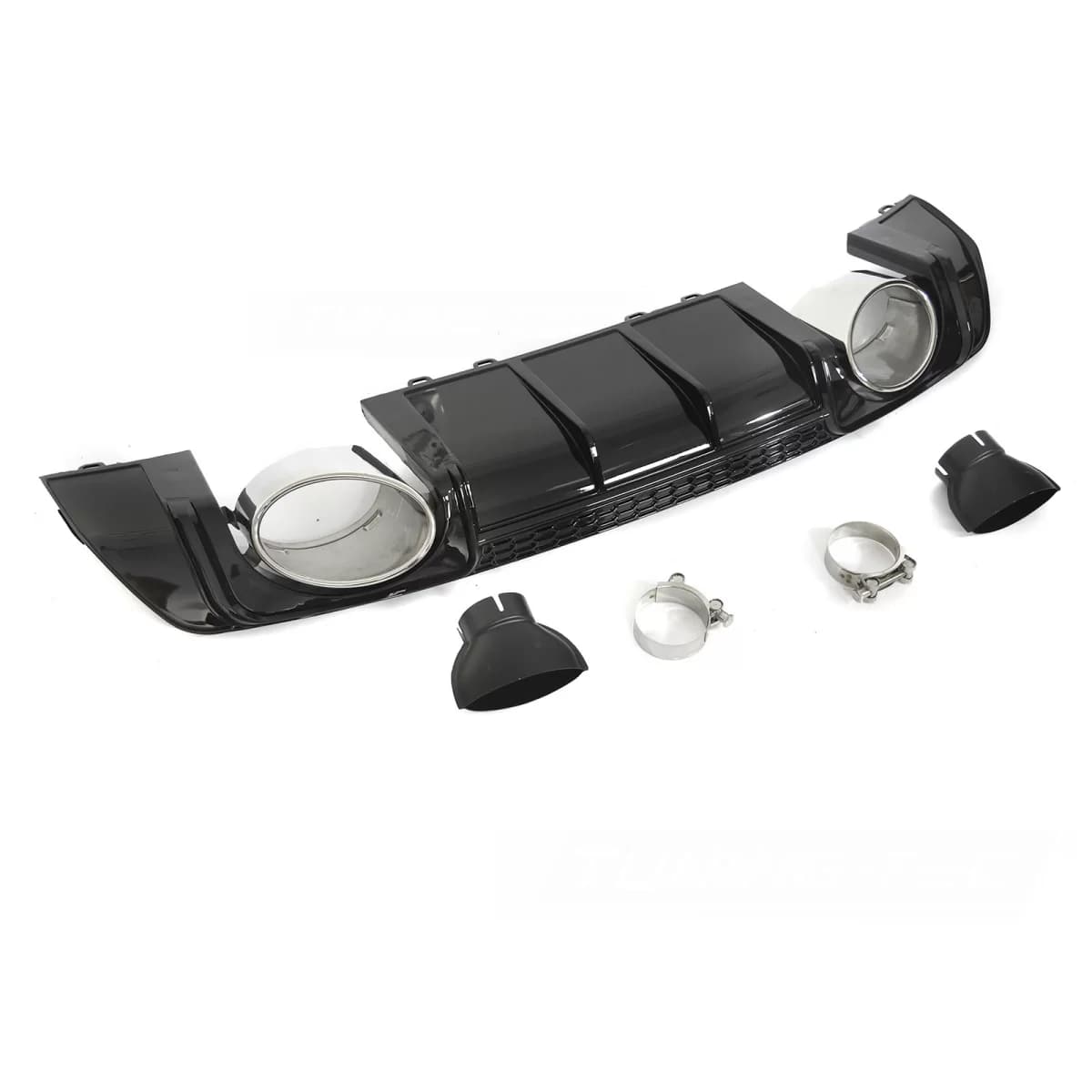 DIFFUSOR TWIN OUTLET GLOSSY BLACK SPORT STYLE fits AUDI TT 8S 14-18