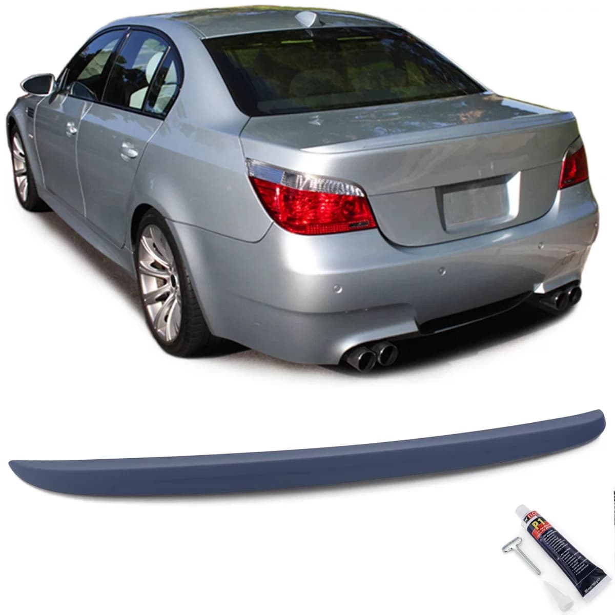 Rear spoiler lip sport version with ABE for 5 Series BMW E60 sedan 2003-2010